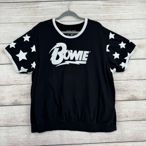 The Vinyl Icons Bowie Ziggy Stardust T-Shirt Womens Size 2X Black White - Picture 1 of 11